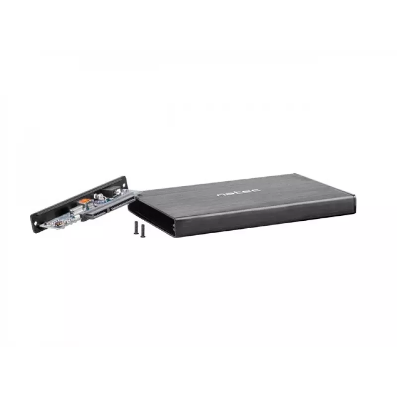 NATEC RHINO GO behuizing USB 3.0 voor 2,5'' SATA HDD/SSD, zwart aluminium