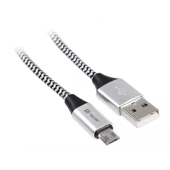 USB-kabel Tracer TRAKBK46928 1m USB A micro-USB B zwart zilver