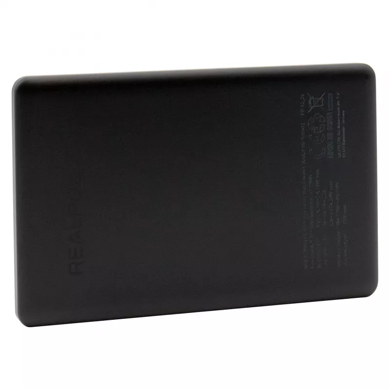 RealPower PB-5000 MAG Ultra Slim powerbank 5000 mAh, draadloos opladen, USB-C, 20 W, zwart
