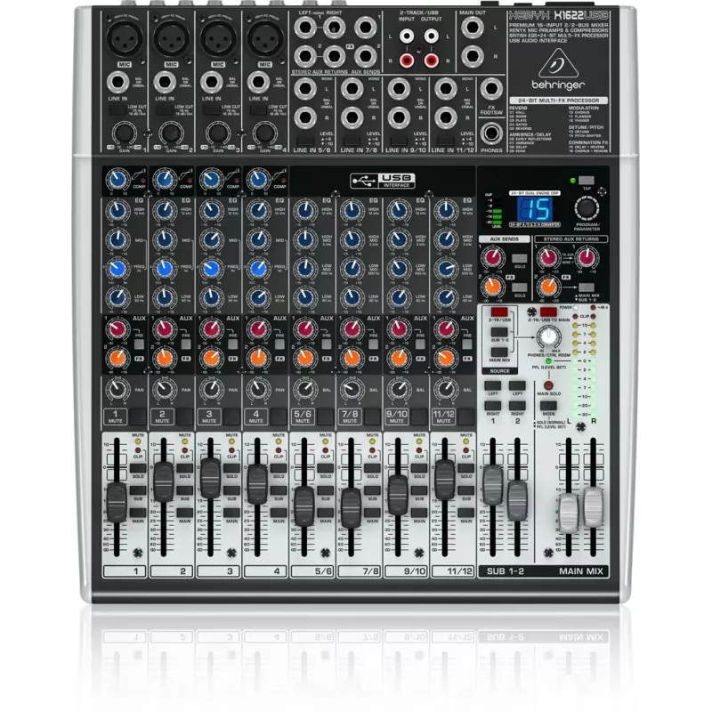 Behringer X1622USB audiomixer 16 kanalen 10 - 200000 Hz