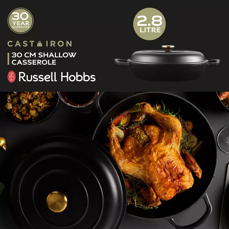 Gietijzeren braadpan Russell Hobbs RH02525BEU7 30 cm, zwart