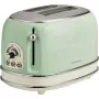 Ariete 155 Design 2-sneden toaster met sandwichmandjes, 6 bruiningsstanden, 810 W, roestvrijstalen behuizing, uitneembare kruimellade, pastelgroen