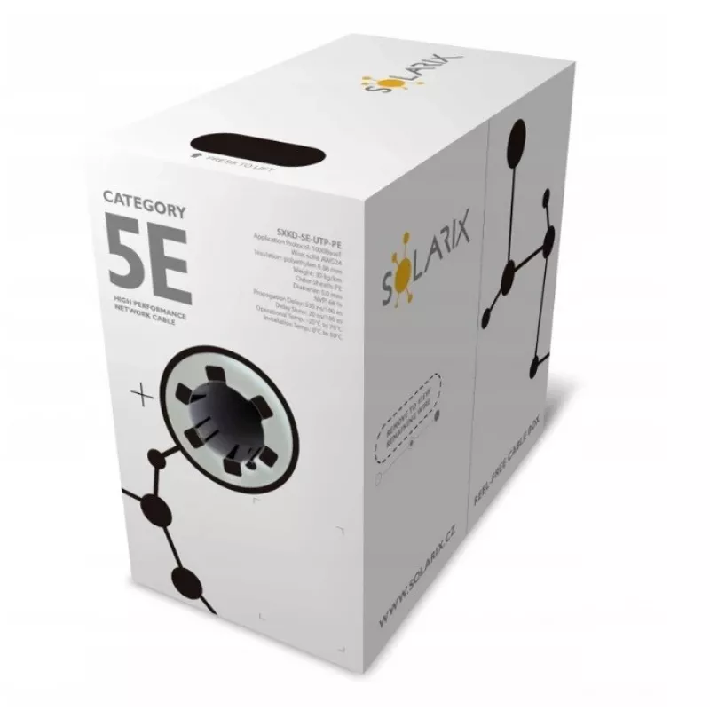 Netwerkkabel Solarix SXKD-5E-UTP-PE UTP CAT5E 305m zwart