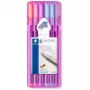 Staedtler triplus fineliner 334 Pastelset, 0,3 mm, 6 kleuren
