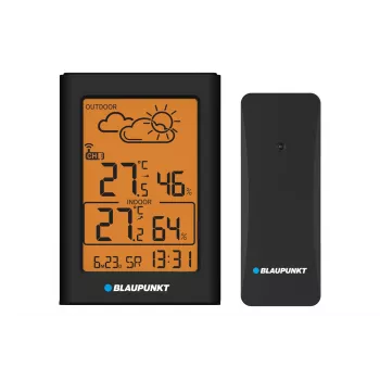 Weerstation BLAUPUNKT WS15BK zwart — bewaking van binnen-/buitentemperatuur en luchtvochtigheid