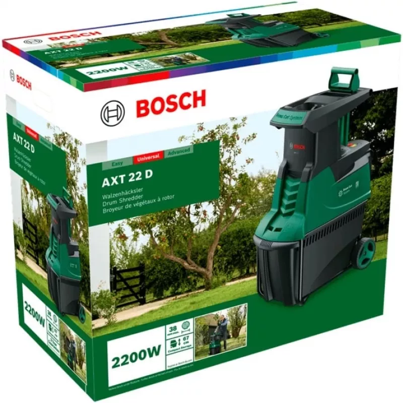 Stille versnipperaar AXT 22 D, snijwals groen/zwart, 2.200 watt