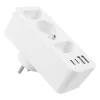 Power splitter MACLEAN MCE248 F/W — 3 AC-stopcontacten (1×16A, 2×6A) + 4×USB (2×A, 2×C PD 20W), EU-stekker, wit