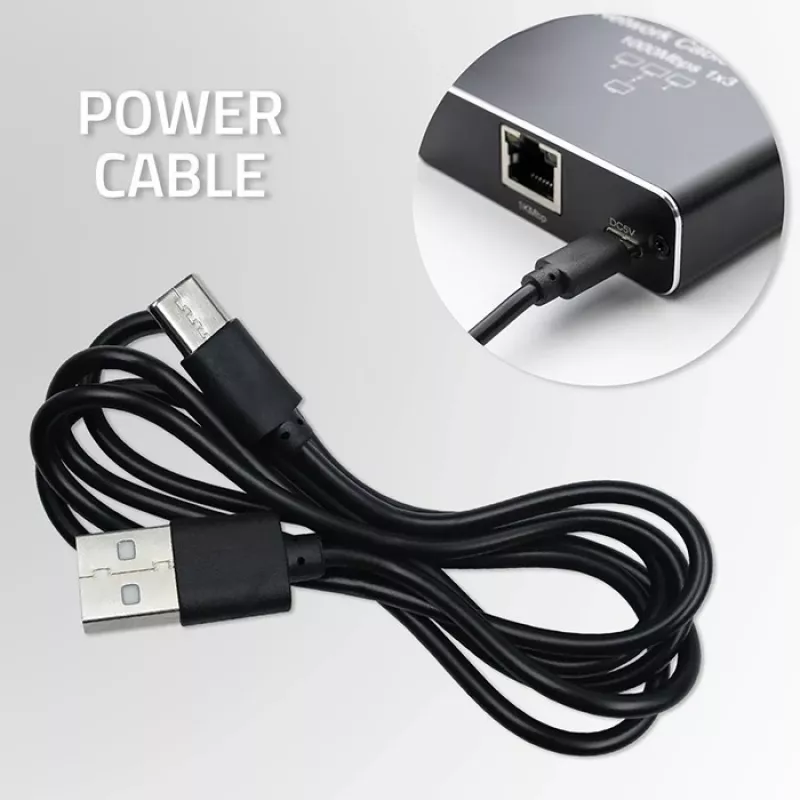 Ethernet mini-switch QOLTEC 52293 1x4 RJ45, unmanaged netwerksplitter 1-in 4-out