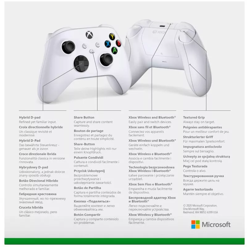 Gamepad Microsoft Xbox draadloze controller wit