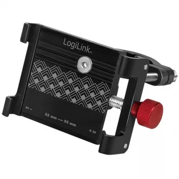 LogiLink fiets-smartphonehouder, vastgezet, zwart/rood hoogwaardige aluminiumlegering, geschikt voor mobiele apparaten - 1 stuk (AA0146)