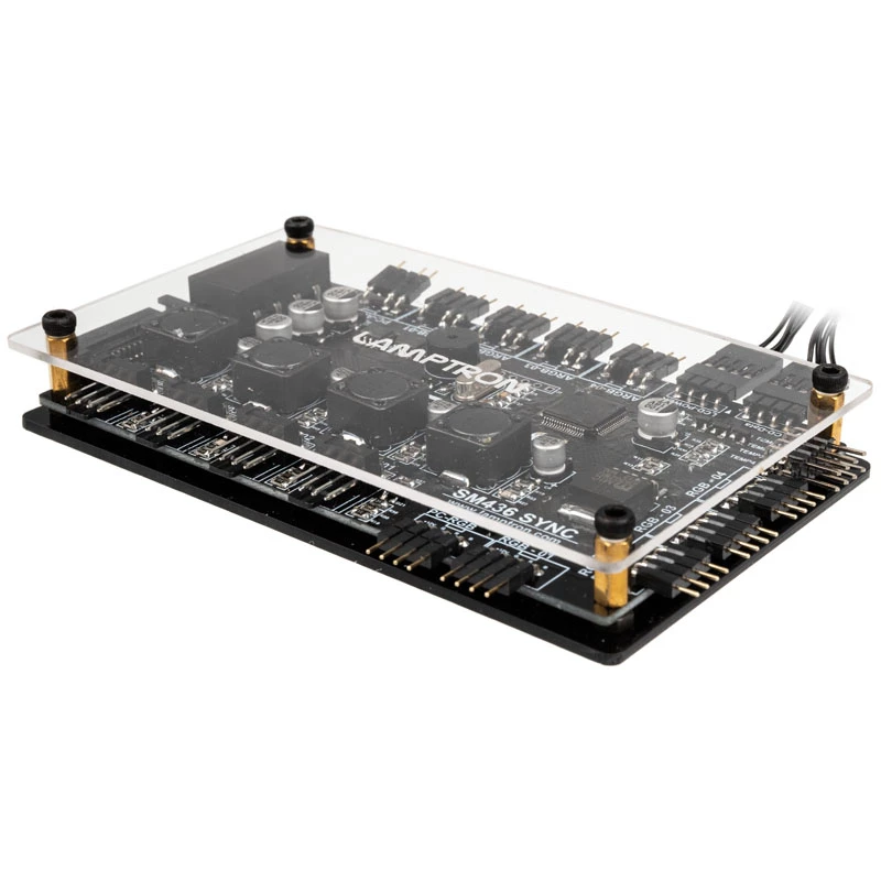 Lamptron PCI RGB-ventilator- en LED-controller SM436 Sync Edition, zwart