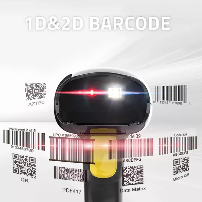 Draadloze barcodescanner QOLTEC 50856 – 1D- & 2D-draadloos handapparaat, USB-interface, ABS-behuizing, 170×62×100 mm, 203 g