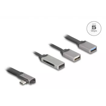 DeLOCK 64303 USB 3.2 Gen 1 Type-C Hub 5000 Mbit/s Grijs