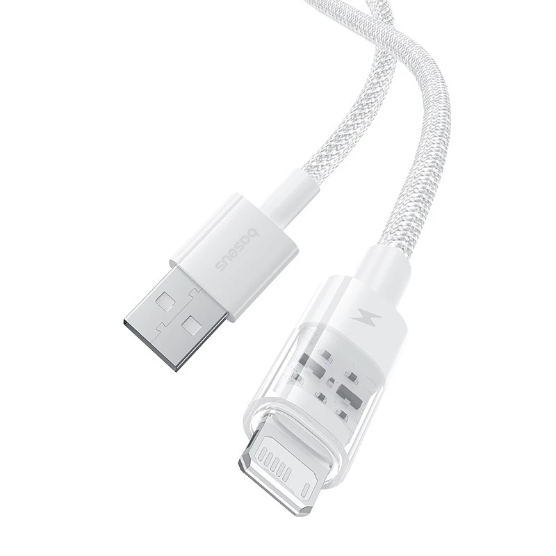 Baseus Gem USB-naar-IP 2.4A snellaadkabel 2 m Wit