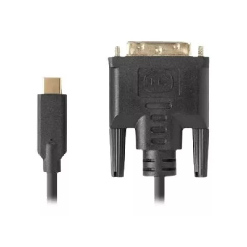 Videokabel-adapter LANBERG CA-CMDV-10CU-0030-BK, USB Type-C naar DVI-D, 3 m, zwart
