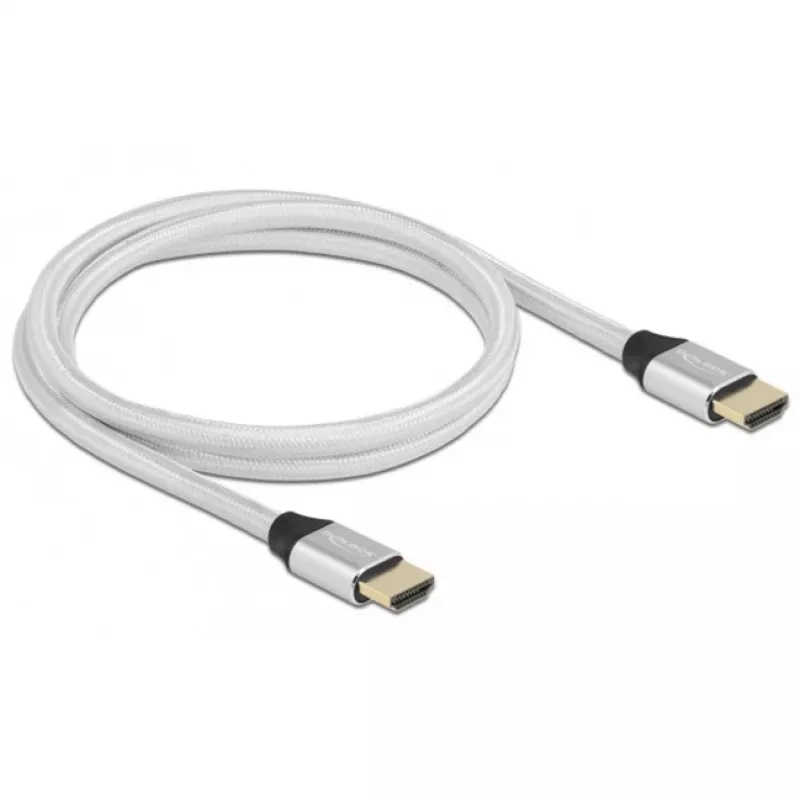 HDMI-kabel DeLOCK Ultra High Speed 48 Gbit/s 8K 60 Hz zilver 1 m