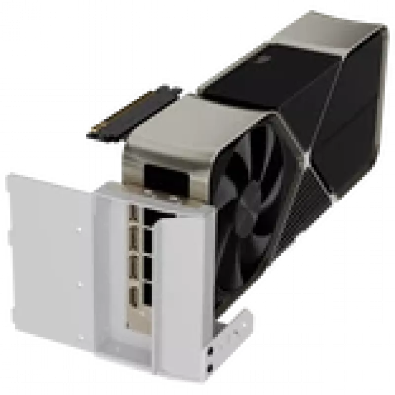 APNX verticale GPU-montageset GAZU-1045 wit — verticale GPU-houder voor pc-behuizingen, witte uitvoering