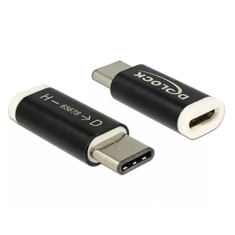 Delock - USB-adapter - 24 pin USB-C (M) naar Micro-USB Type B (V) - USB 3.1 - zwart (65678)