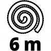 PVC hogedrukslang, 6 meter zwart, voor TC-HP / TE-HP