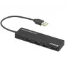 USB-hub Tellur Basic 4-poorts USB 2.0 — zwart, 4x USB-A-aansluitingen