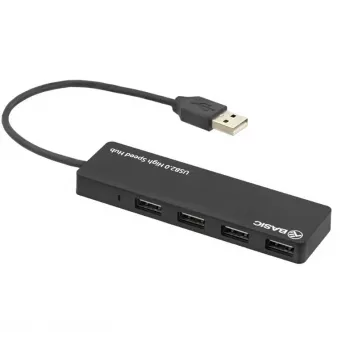 USB-hub Tellur Basic 4-poorts USB 2.0 — zwart, 4x USB-A-aansluitingen