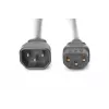 DIGITUS verlengsnoer voor netsnoer AK-440201-018-S IEC C14 / IEC C13 (M/V), 250 V/10 A, 1,8 m, zwart