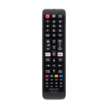 SAVIO afstandsbediening RC-07 voor Samsung tv, IR draadloos, zwart, drukknoppen
