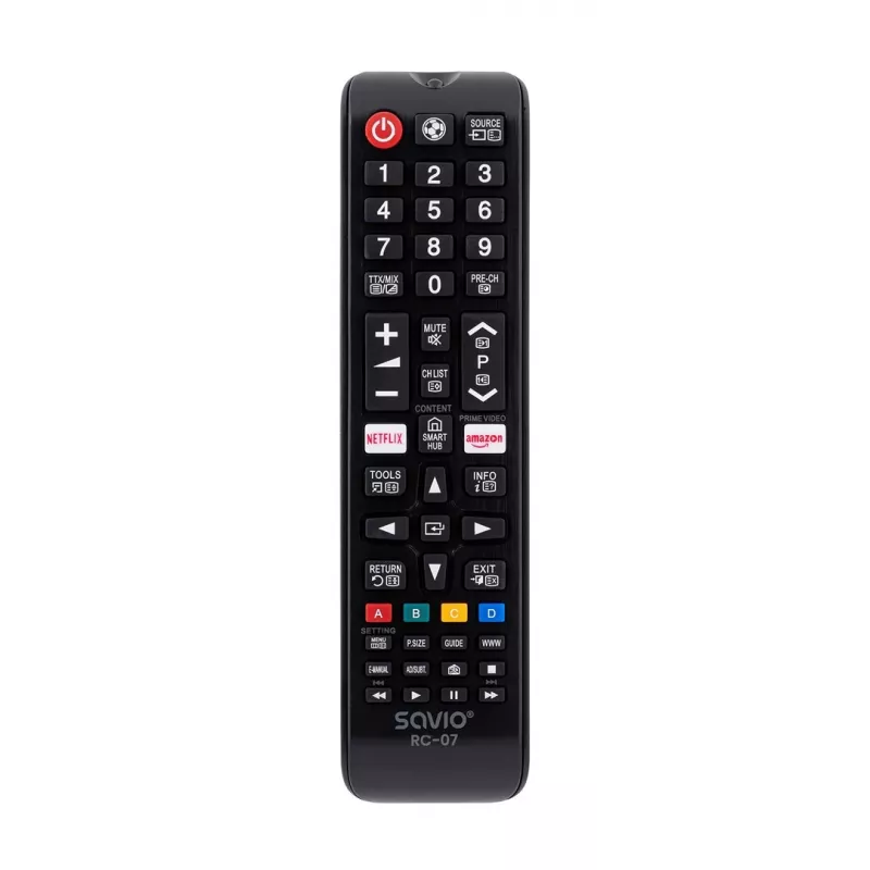 SAVIO afstandsbediening RC-07 voor Samsung tv, IR draadloos, zwart, drukknoppen