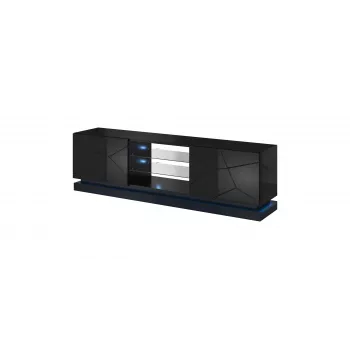 Cama TV-kast QIU 200 MDF zwart glanzend/zwart glanzend