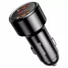 Baseus Magic CCMLC20A-01 autolader, 2x USB-A QC 3.0, 45 W, 6 A, spanningsdisplay, zwart