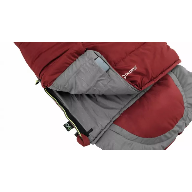 Slaapzak Outwell Contour Junior rechthoekig polyester 170 cm x 70 cm, rood