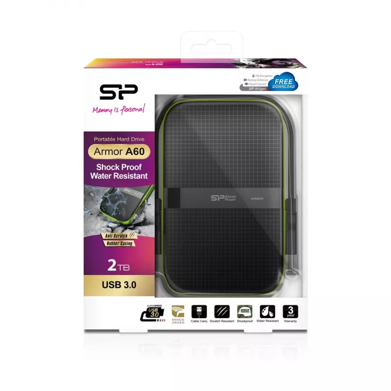 Silicon Power Armor A60 externe harde schijf 2000 GB zwart