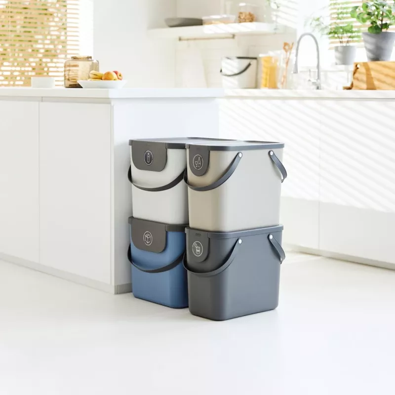 Rotho Albula afvalscheidingsbak, 25 l, cappuccino