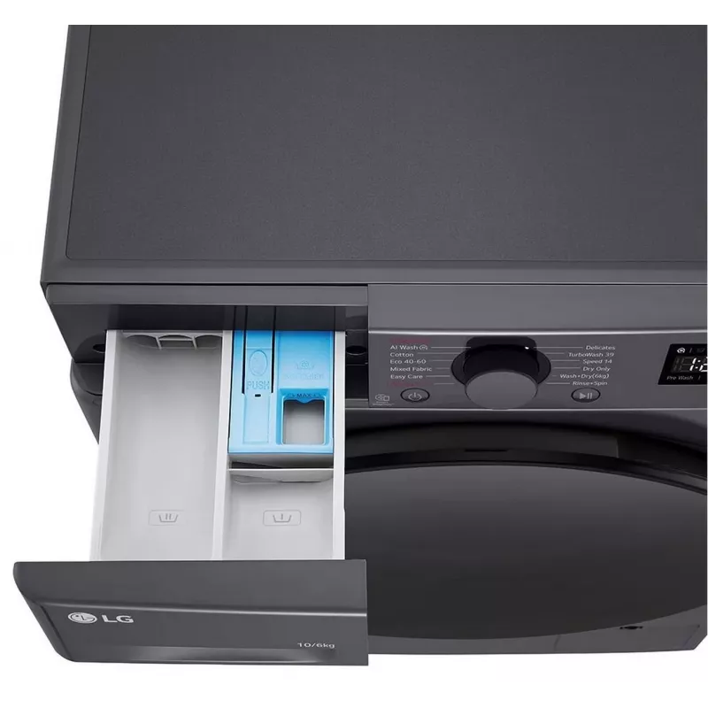 LG F4DR510S2M wasmachine met droger 10 kg / 6 kg 1400 t/min zwart