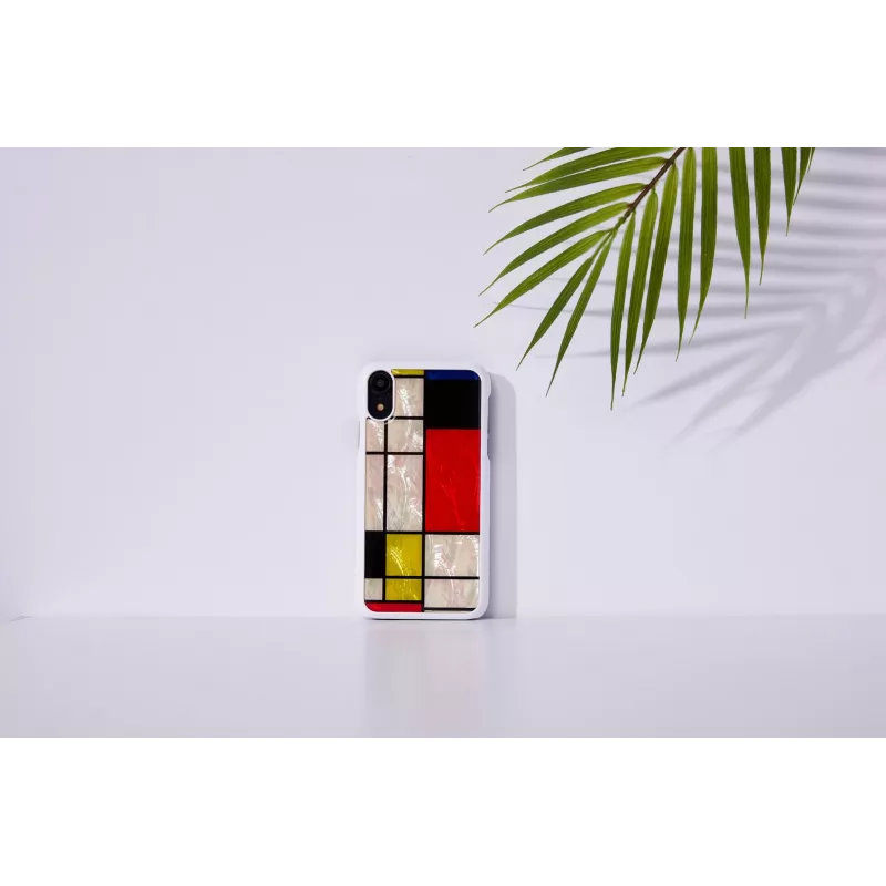 Smartphonehoesje iKins voor iPhone XR Mondrian wit – beschermende harde schaal achterkant
