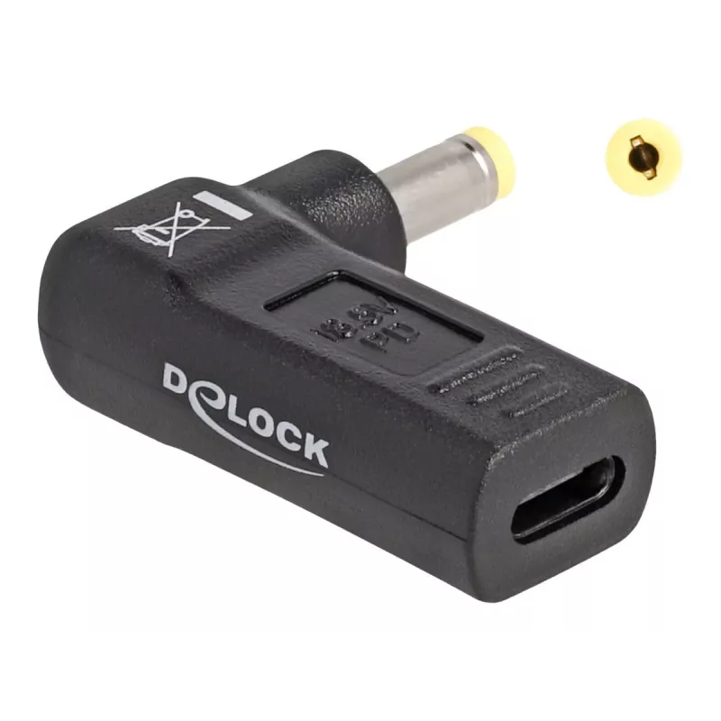 DeLOCK adapter USB Type-C bus naar HP 4,8 x 1,7 mm stekker 90° haaks