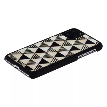 Smartphonehoesje iKins voor iPhone 11 Pro Max, zwart piramidedesign, beschermende hardcase
