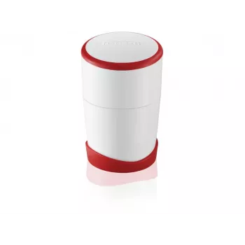 Handmatige levensmiddelensnijder Leifheit 03046 — ABS-behuizing, antislipvoetjes, rood/wit