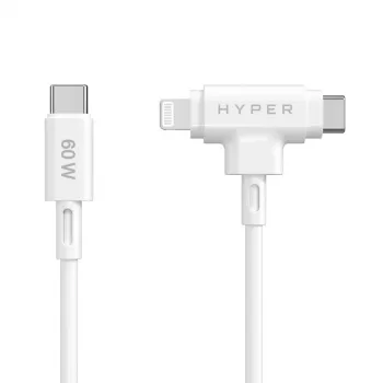 HYPER HyperJuice USB-kabel USB 2.0 1,5 m USB-C USB-C/Lightning wit