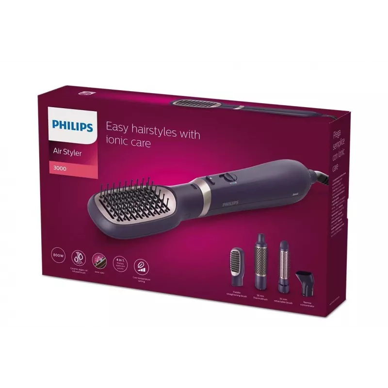 Philips 3000 series BHA313/00 haarstylingtool heteluchtborstel warm zwart 800 W 1,8 m