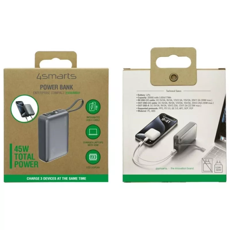 Draagbare powerbank 4smarts 541409 20000 mAh