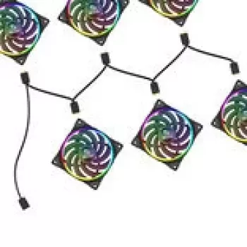 RGB-splitter Akasa AK-CBLD13-85BK 1-naar-6 adresseerbare LED-splitterkabel