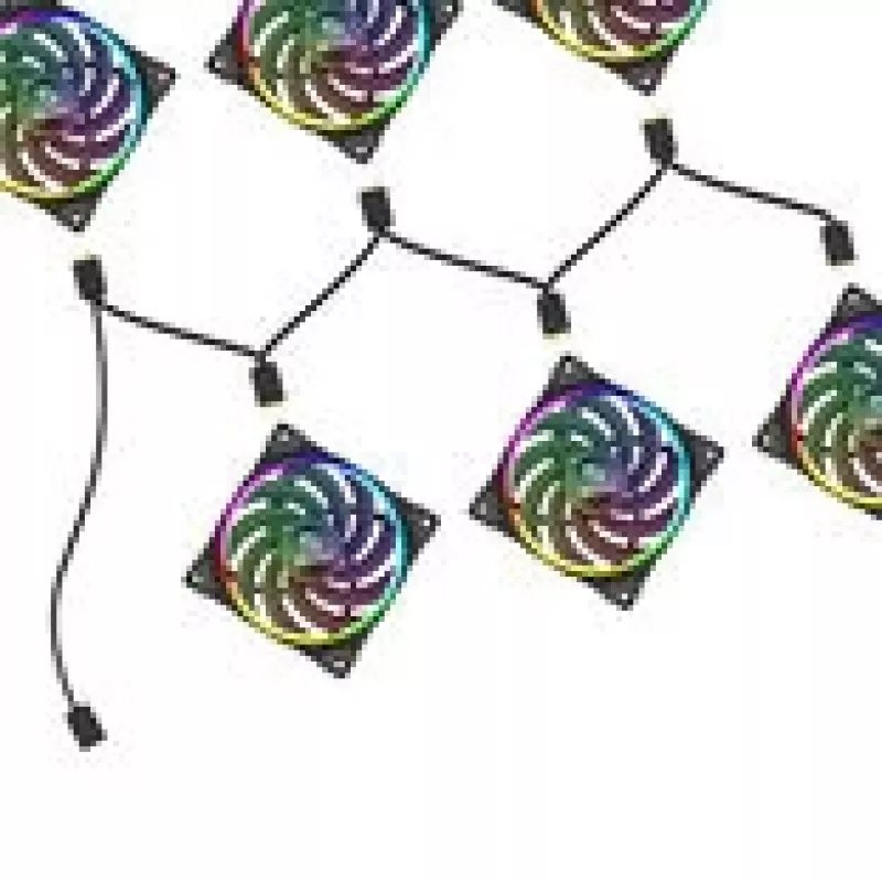 RGB-splitter Akasa AK-CBLD13-85BK 1-naar-6 adresseerbare LED-splitterkabel