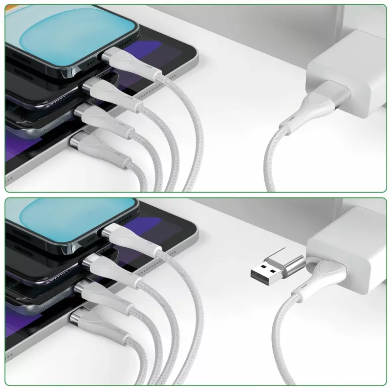 4smarts 541024 USB-kabel 1,2 m USB A/USB C USB C/Micro USB-A/Lightning wit (541024)
