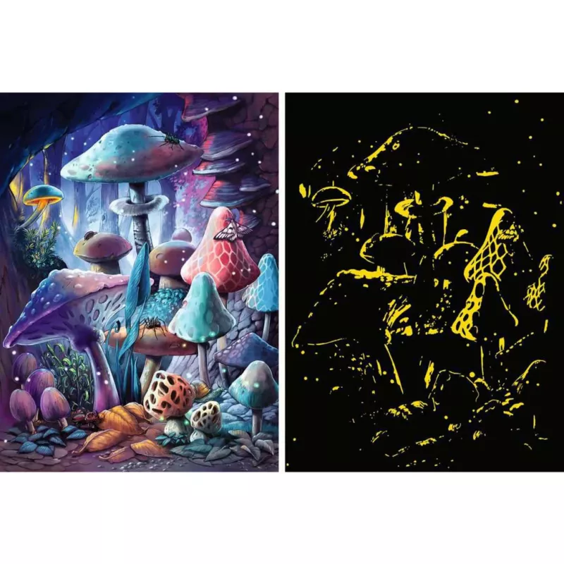 Ravensburger puzzel In het maanlicht oplichtende paddenstoelen, nagloeiend, 500 stukjes
