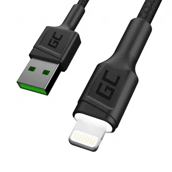 Lightning-naar-USB-A-kabel Grün Cell KABGC12, 2 m, Lightning – USB A, zwart