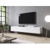 Tv-standaard cama meble SLIDE 200 — 2000×400×300 mm, wit hoogglanzend MDF-plaat, wit frame