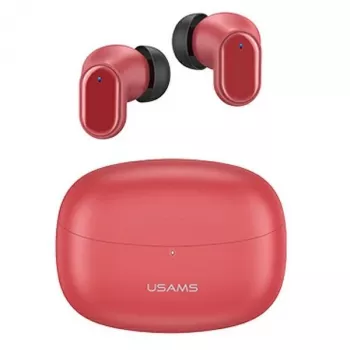 Draadloze TWS-oordopjes usams BH-serie BHUBH03 Bluetooth 5.1, rood — in-ear, oplaadcase