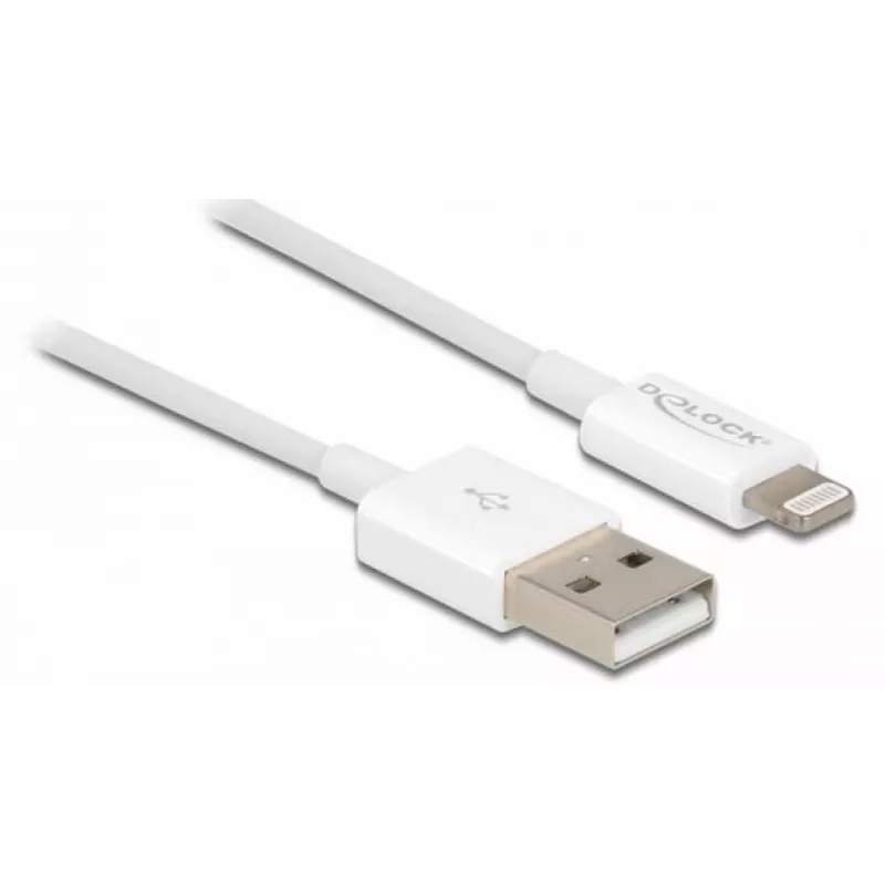 USB-datakabel en oplaadkabel DeLOCK 83000 voor iPhone iPad iPod wit 1 m