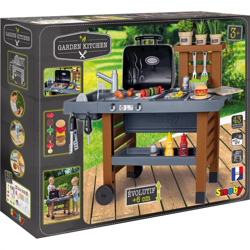 Tuin Keuken, speelkeuken grijs/bruin